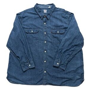 Levi's Classic Worker Overshirt Mens 3XL Long Sleeve Denim Shirt Pockets Blue